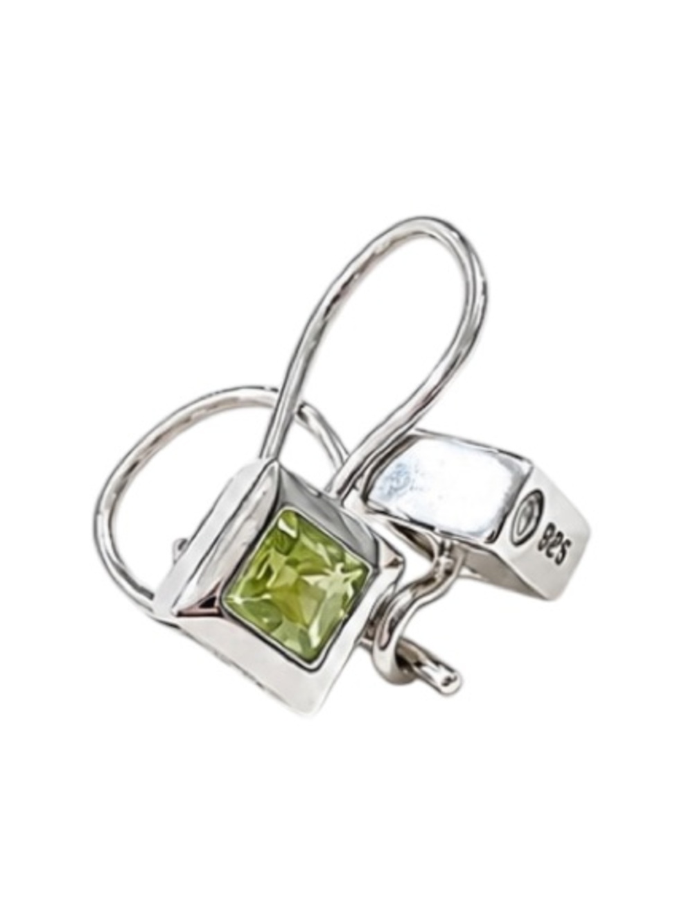 Metalsmiths 925 Sterling ($230) Square Bezel Peridot Hangers